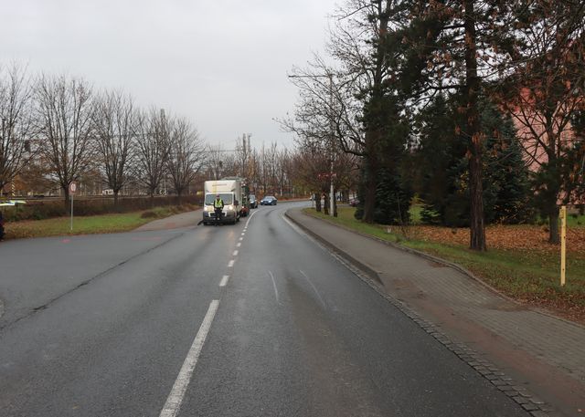 Fotografie místa nehody, kde došlo ke střetu.